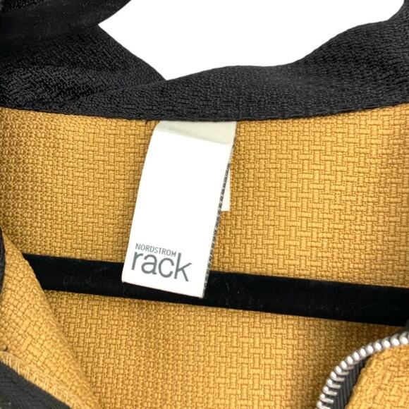 Nordstrom Rack Quarter Zip Ruana Poncho Tan Black One Size NWOT - Picture 3 of 6